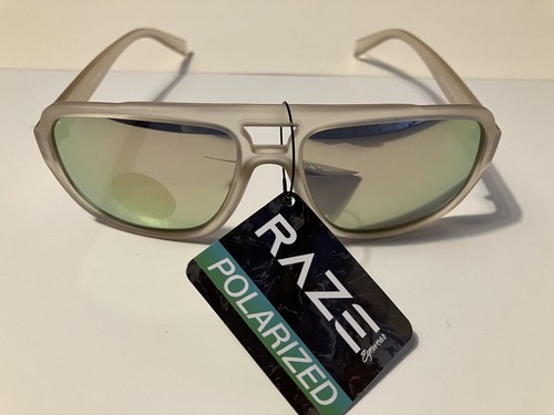 RAZE Eyewear Sunglasses Vegas Polarized 57003 Frosted Tan Mirror Lens - Picture 16 of 16