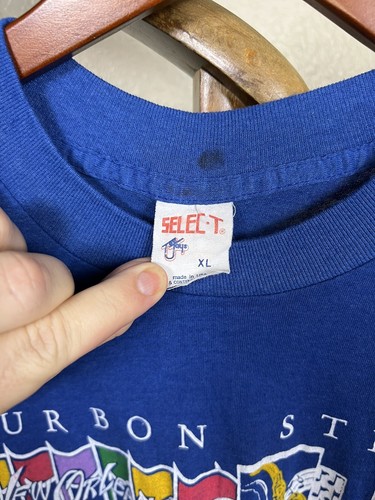 Vintage 80s BOURBON STREET NEW ORLEANS BIRTHPLACE OF JAZZ RAINBOW t-shirt LRG L - Picture 3 of 3