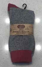 CLEAR CREEK Extra Warm Boot Socks 2 Pair Gray Pink Blue NEW Sock Size 9-11