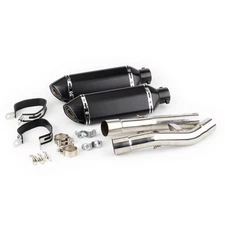 For Yamaha FJR1300 2001-2020 FJR 1300 Exhaust Mid Link Pipe Black Muffler Tips