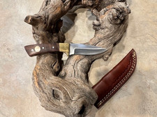 Beautiful Stainless steel belt knife with Rosewood handle, & leather sheath