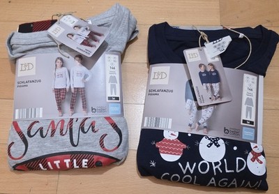 EIN Winter Schlafanzug 146 152 Neu Weihnachten Unisex Pyjama