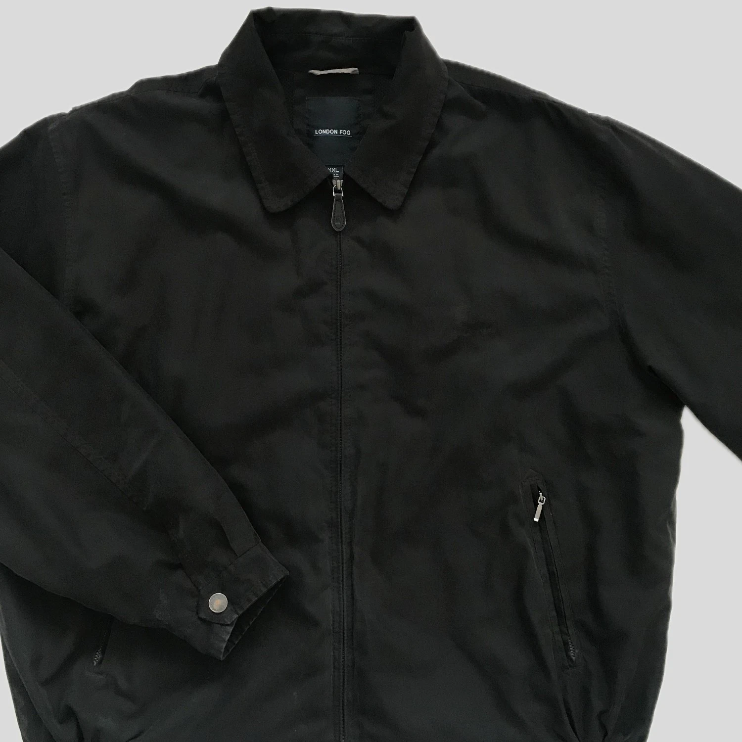 London Fog Black Waterproof Full Zip Lightweight Jacket Mens Size XXL