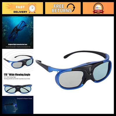144Hz 3D Glasses, DLP-Link Active Shutter Goggles, Rechargeable for Projectors