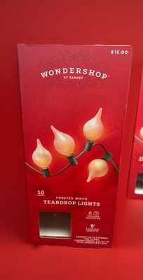 3 Sets Of 10- Wondershop Frosted White Teardrop Lights 3  Tall