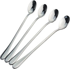 8 Inch Long Handle Spoon Iced Tea Spoons, 4Pcs Coffee Spoon, Premium Stainless S