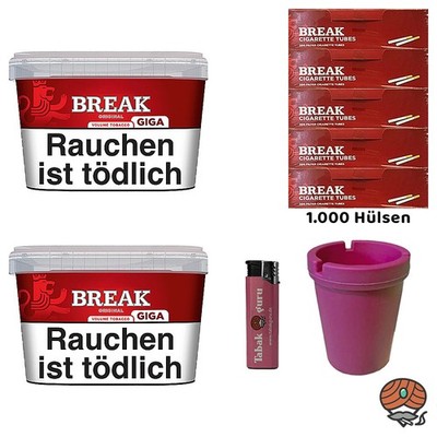 Break Original Volumentabak Stopftabak Giga Box 2x 185g + Autoascher