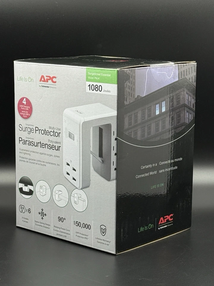 APC - Multi-Use SurgeArrest 6-Outlet And 4 USB Surge Protector Model P6U4 NEW - Image 2 of 4