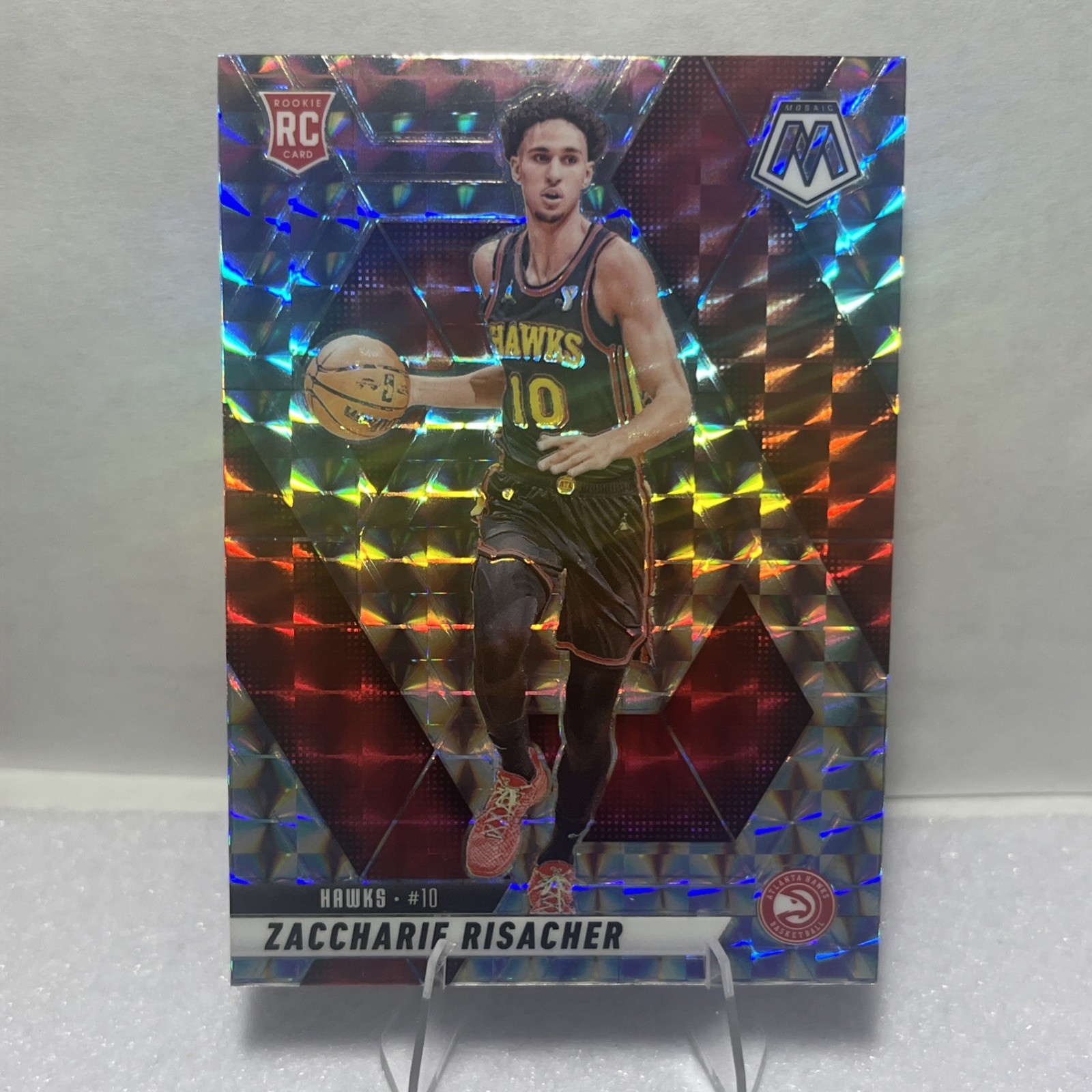 2024-25 Panini Mosaic Zaccharie Risacher Mosaic Prizm (RC) Atlanta Hawks #213