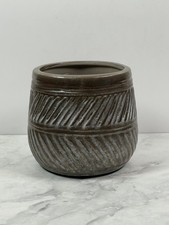 Studio Pottery Ceramic Plant Pot Planter 12cm Bronze Metallic Glaze Hand Painted