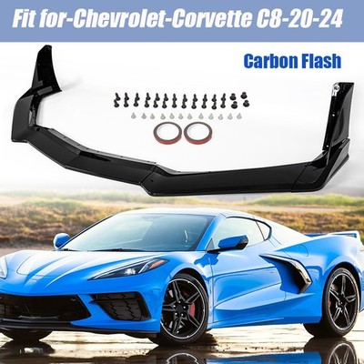 For Corvette C8 Z51 STG 3 Winglet Carbon Flash Front Bumper Lip Splitter 2020-24