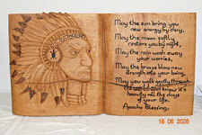 Solid Wood carving of Native American Indian blessing