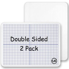 Grid Whiteboard, 9 x 12 Graph Board, 2 Pack Double Sided Dry Erase Board for ...