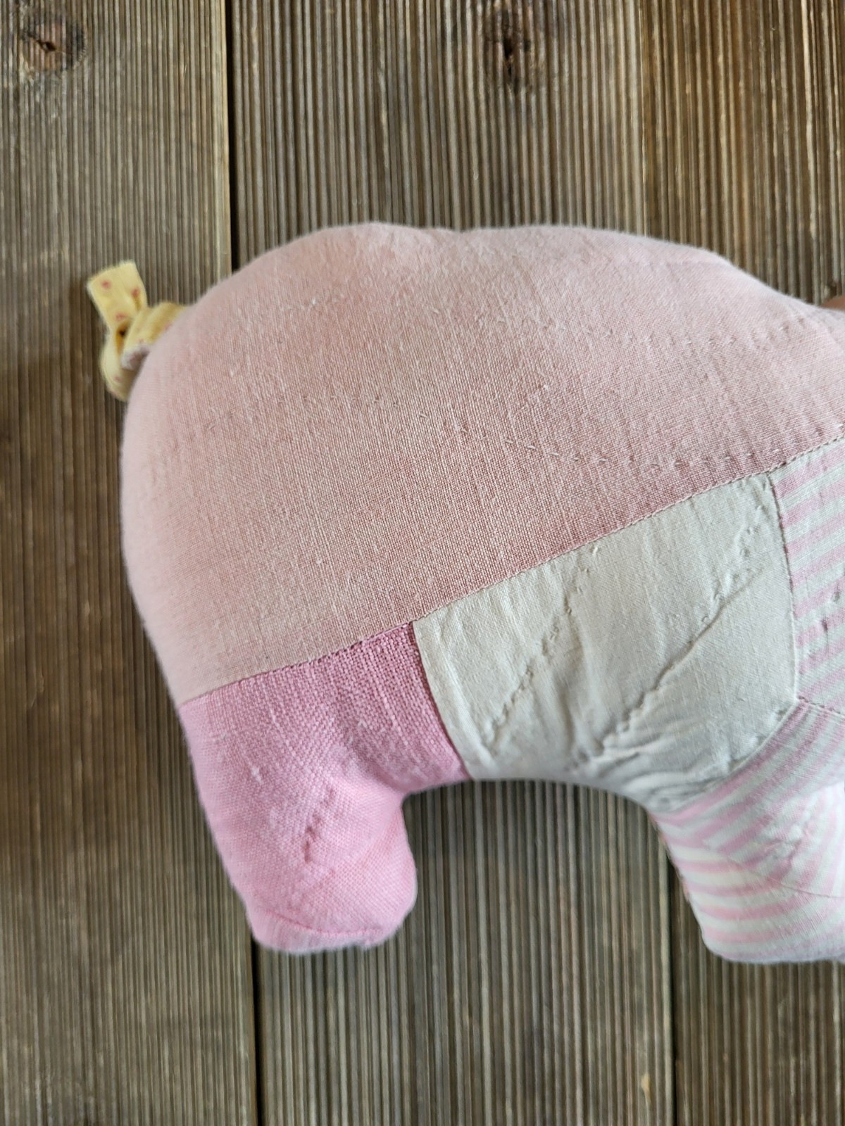 Primitive Quilted Pig-Vintage Quilt Pig-Farmhouse decor-repurposed quilt