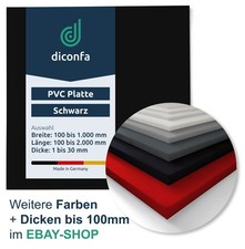 PVC Platte schwarz 8mm 10mm 15mm STARK bis 2m LANG nach Maß Kunststoff Zuschnitt