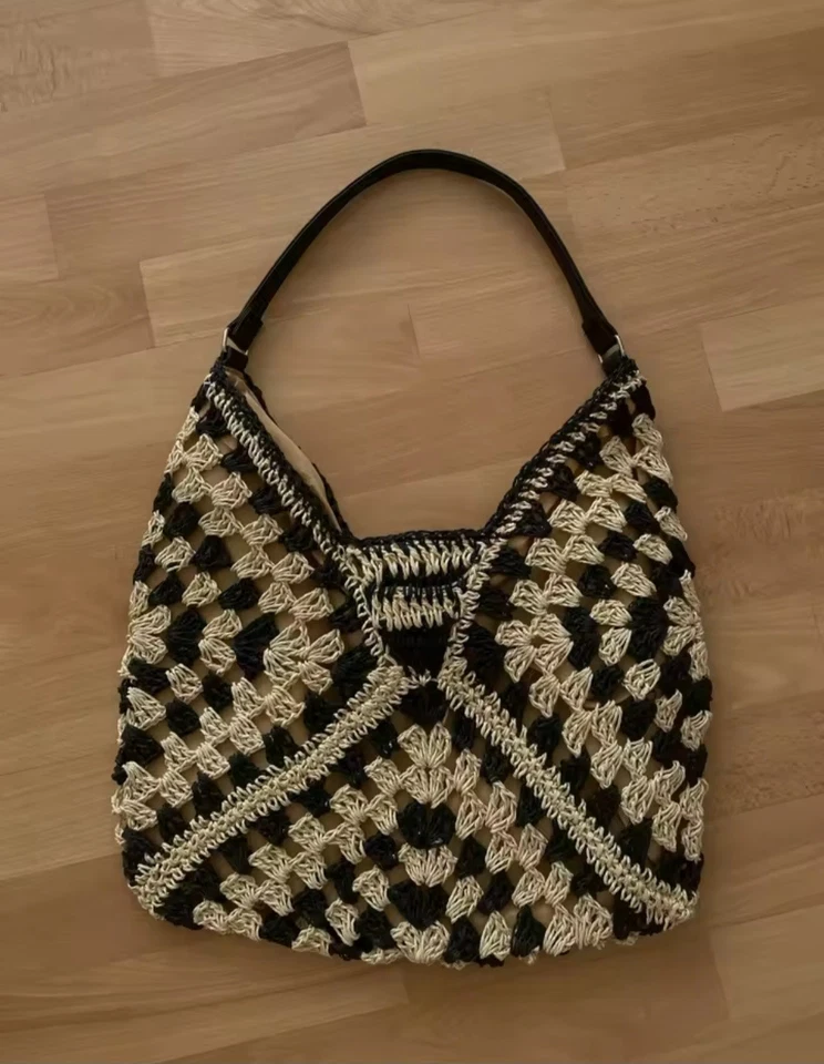 Strandtasche Groß häkeltasche gehäkelt Tasche Beige Shoppingtasche Häkel Tasche - Bild 3 von 3