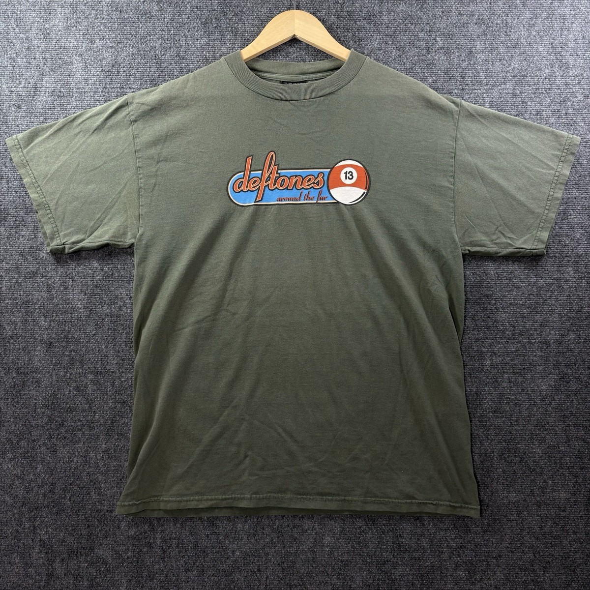 VTG DEFTONES 1998 Around the fur 13 Ball Shirt Mens L Green Band
