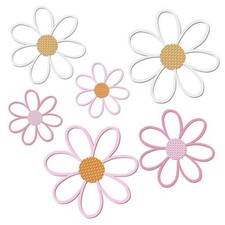 6 Pcs Daisy Wall Decor Wooden Daisy Wall Art Flowers Signs Pastel Color