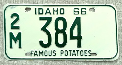 1966 Idaho License Plate - Nice Original Paint