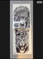 Large Temporary Tattoo Sleeve Black Grey Realistic Waterproof Arm