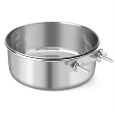 X-Large Stainless Steel Dog Bowl Hanging Pet Cage Kennel Feeding Cup Feeder