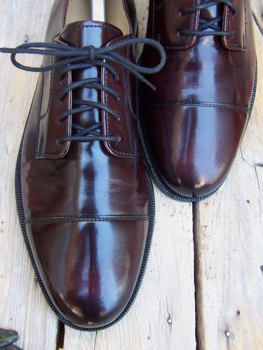 COLE HAAN Mens Dress Shoes Burgundy Leather Lace Up Cap Toe Oxfords Size 10.5D