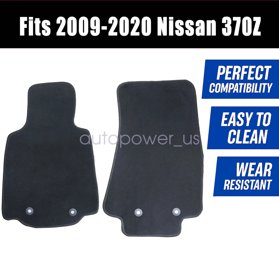 Alfombrillas alfombrillas delanteras traseras impermeables terciopelo negro nuevas para Nissan 370Z 2009-20 Foto 3 de 4