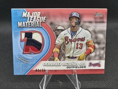 Ronald Acuna Jr 2021 Topps Update Series Player Worn Memorabilia SSP 3/25