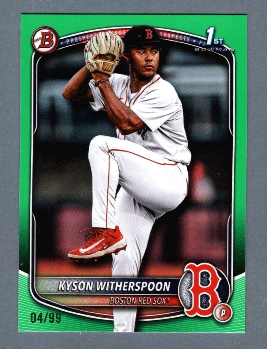 Kyson Witherspoon 2025 Bowman Chrome Draft 1st Green Border Paper RC /99 Red Sox