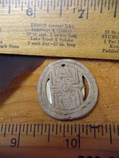NATIVE AMERICAN ARTIFACT CARVED SHELL GORGET PENDANT  - HOKE C0.  N. CAROLINA