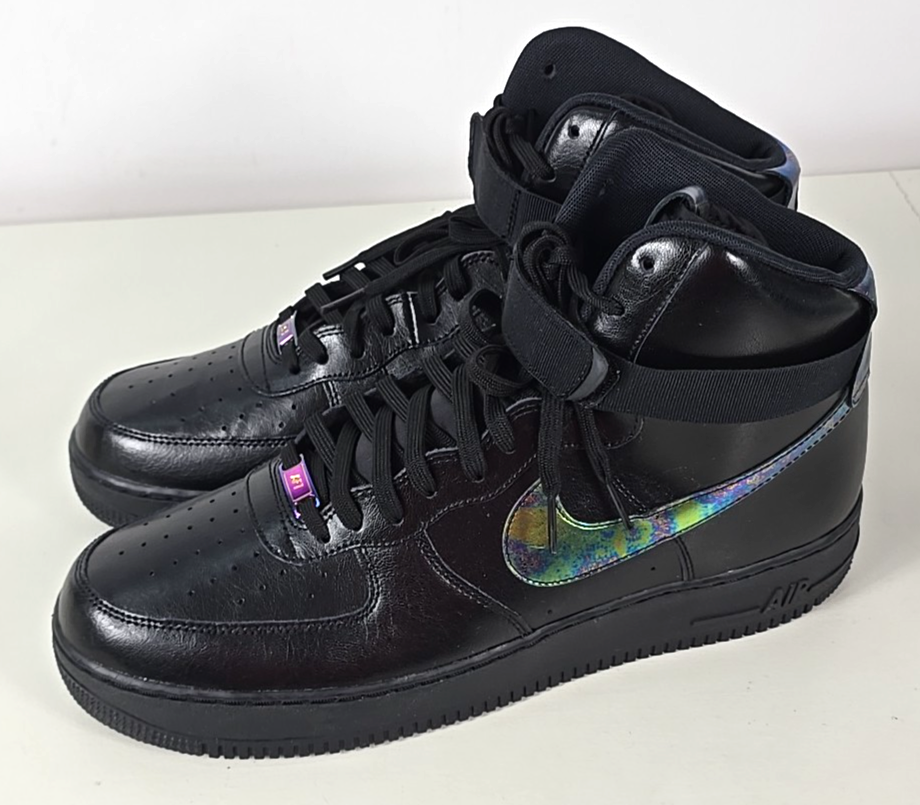 Nike Air Force 1 High Black Iridescent Metallic 806403-002  Men\'s Size 9.5 Nike Air Force 1 07 LV8 High Black Iridescent for Sale  main image 3
