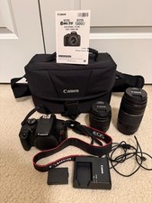 Canon EOS Rebel T6 (1300D) DSLR w/ 18-55mm & 75-300mm Lenses Case BUNDLE Used