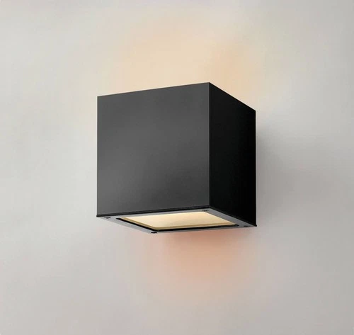 Hinkley Kube 6" High Satin Black 2-LED Outdoor Wall Light - Picture 4 of 4