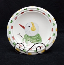Pfaltzgraff Whimsical Snowman PLATE Hand Painted Christmas Winter Signed Robin