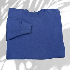 Vintage 90s BVD Jumper Sweatshirt XL Blue Blank Pullover Made in USA