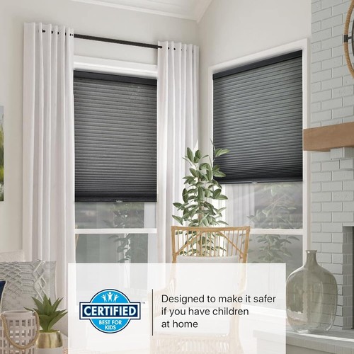Elegant Cordless Cellular Shades, Morning Fog - 21" W x 64" H, Light Filtering - Picture 4 of 11