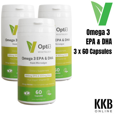 Vegan Omega 3 Opti3 800mg Supplement Vitamin D3 Vegetology 3 Months Supply  5060351380119 | eBay