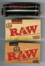 RAW 2 way Adjustable 70mm Rolling Machine+Single Wide ORGANIC and CLASSIC Papers