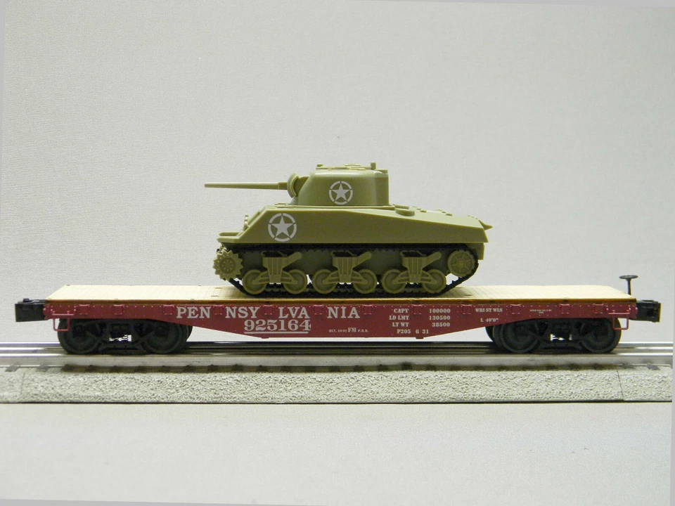 LIONEL PENNSYLVANIA RR 40' FLAT CAR W/ TANK #925164 O GAUGE freight 1926722 NEW - Image 3 of 4