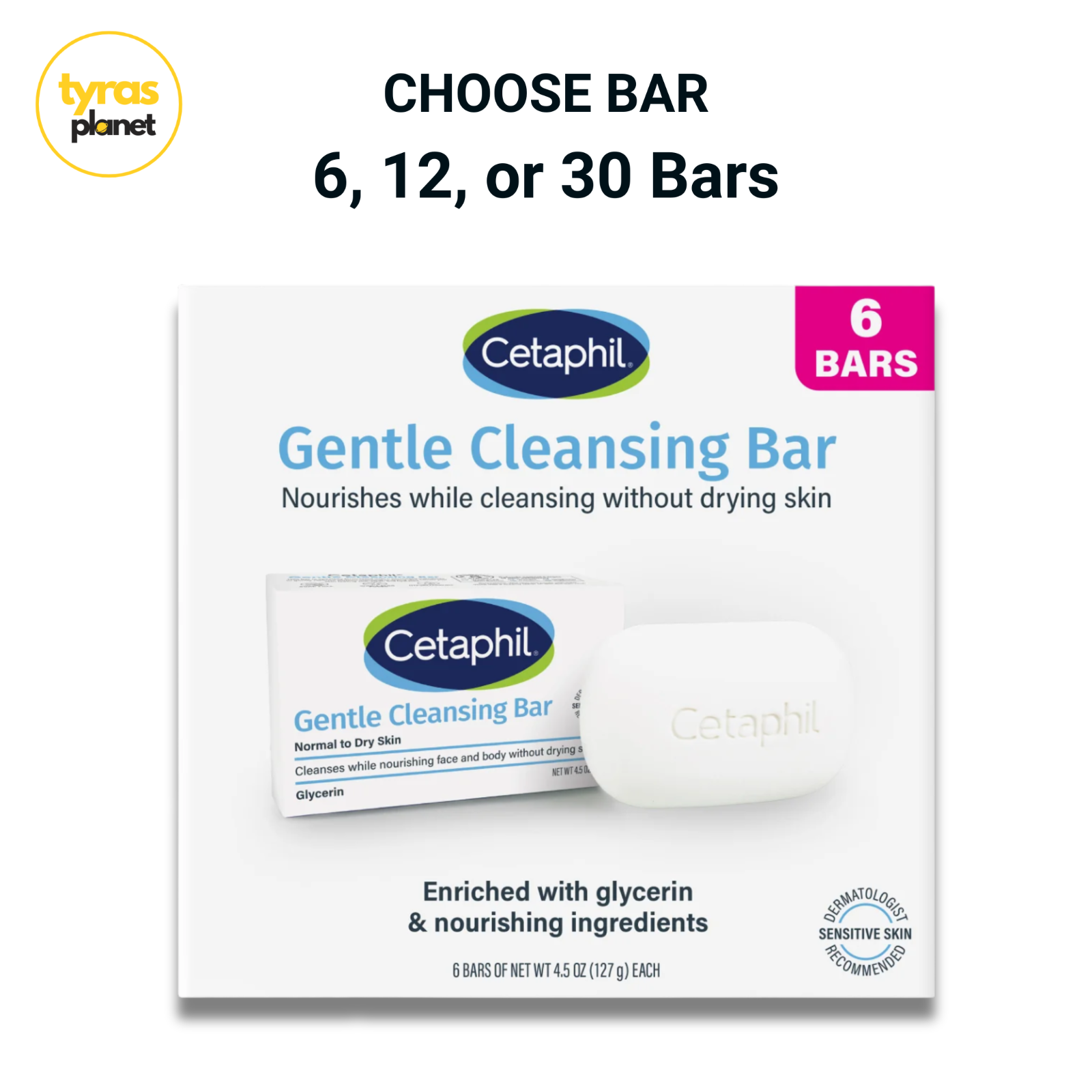 Cetaphil Gentle Cleansing Bar 6-Pack or Bulk 12-30 Bars