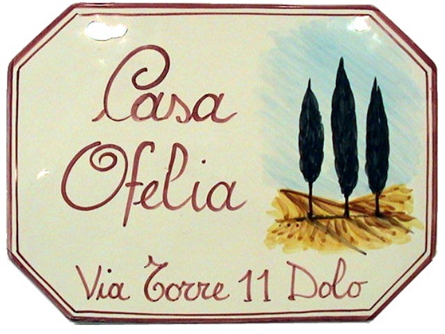 Numeri Civici Rustici Ceramica 22x17 - Targhe Personalizzate Disegno - 3