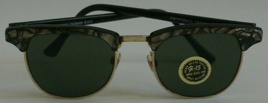 NWT True Vintage Clubman/Soho style combo frame / G-15 glass lens sunglasses NWT Vintage Soho/Clubman style glass G-15 lens laminated top  main image 2