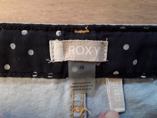 Jeans Roxy Azul Claro 100% Algodón Botón Mosca - Talla W33" Cintura Forrada - Imagen 7 de 20