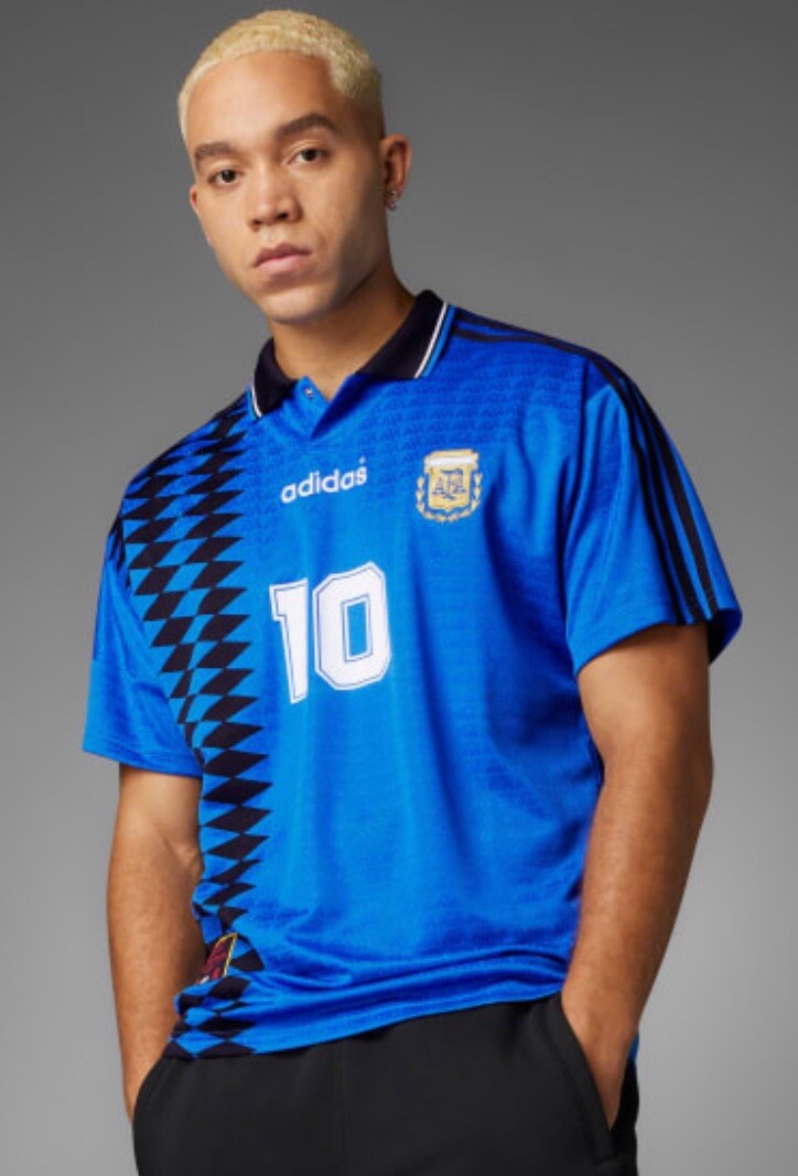 アルゼンチン代表ゲームシャツ(１９９４年ビジター用) Adidas World Cup 1994 USA Argentina Away Men's Soccer Jersey #10