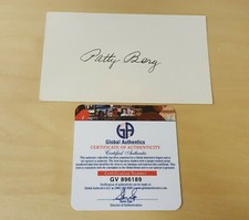 Carte index autographe American Professional Golfer Patty Berg certificat d'authenticité