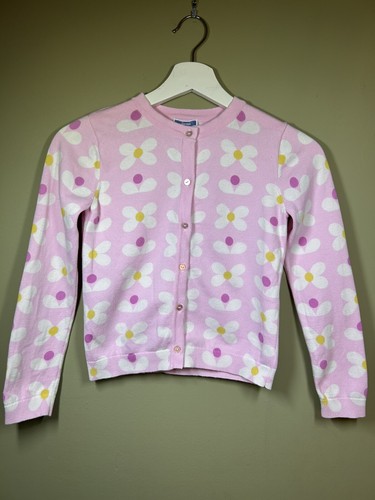 Jacadi Cardigan Big Flowers Pink Made In France Girls Size 10
