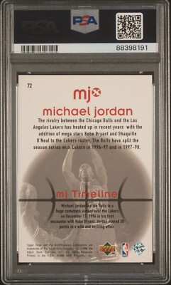 1998 Upper Deck UD MJx Michael Jordan vs Kobe Bryant #72 PSA 10