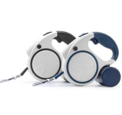 Correa retráctil para perro mascota 16 pies resistente con linterna y dispensador de bolsa de desechos Foto 4 de 4