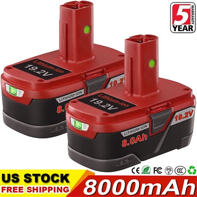 2x For Craftsman 19.2Volt PP2030 C3 8.0Ah Li-Ion XCP Battery 11375 130279005 New