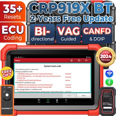 LAUNCH X431 CRP919X BT PRO OBD2 Scanner VAG Guided Bidirectional Diagnostic Tool